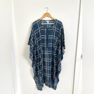 SHIBORI soft cotton print blockprint caftan / one size